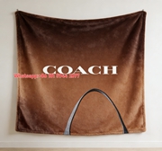Coach Minimalist Logo Print Flannel Fleece Throw Blanket C080